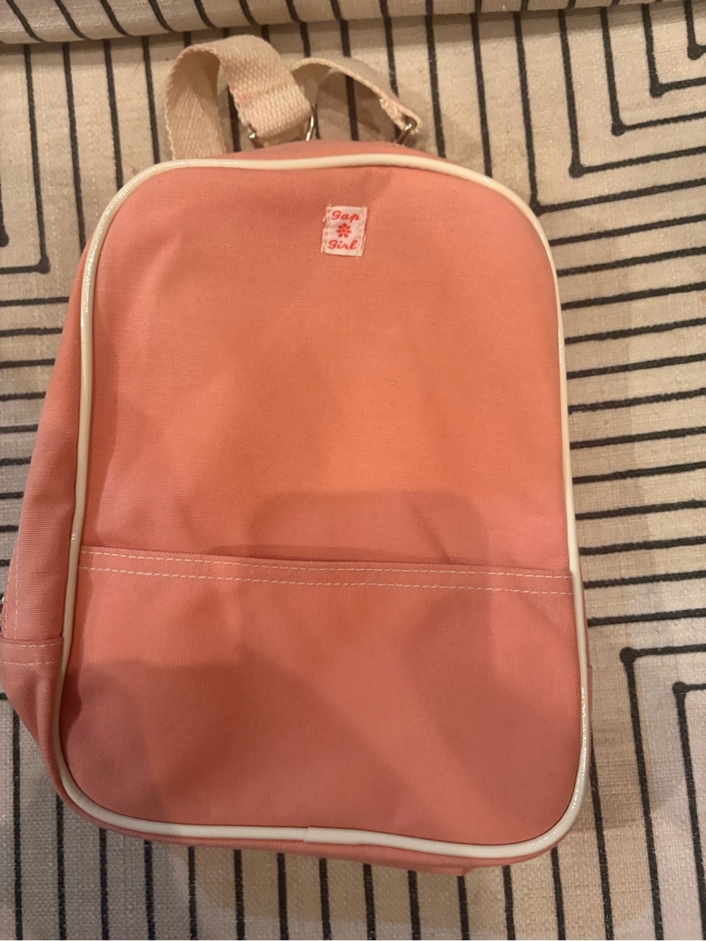 GAP Kids Coral Pink Backpack with Cream Trim